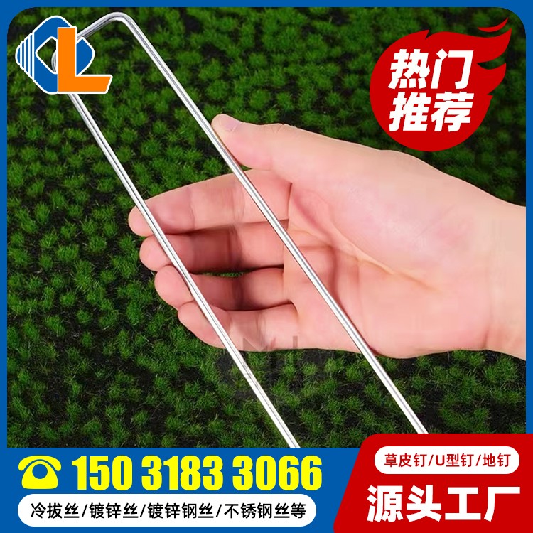 U型抓釘 土工格柵草皮釘尺寸規(guī)范 什么是地釘 圓頭草皮釘